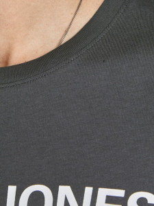 Футболка JJECORP LOGO TEE SS CREW NECK NOOS 12137126-Asphalt-Detail:SLIM FIT Jack&Jones L Темно-сіри 12137126-ASPHALT-DETAIL:S