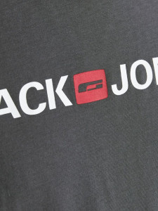 Футболка JJECORP LOGO TEE SS CREW NECK NOOS 12137126-Asphalt-Detail:SLIM FIT Jack&Jones L Темно-сіри 12137126-ASPHALT-DETAIL:S