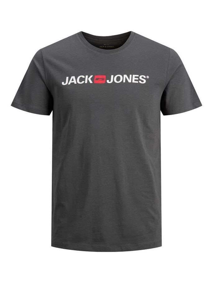 Футболка JJECORP LOGO TEE SS CREW NECK NOOS 12137126-Asphalt-Detail:SLIM FIT Jack&Jones L Темно-сіри 12137126-ASPHALT-DETAIL:S