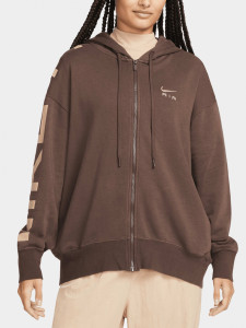 Толстовка жіноча Nike Sportswear Air Fleece Oversized Full-Zip Hoodie Brown FB8047-237