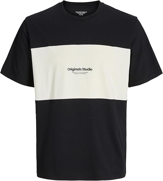 Футболка Jack & Jones JORVESTERBRO BLOCK TEE SS CREW STYD AW25 12277742-BlackWhite Antiq