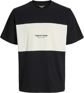 Футболка Jack & Jones JORVESTERBRO BLOCK TEE SS CREW STYD AW25 12277742-BlackWhite Antiq