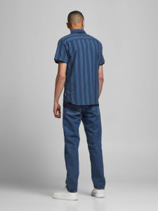 Сорочка JORTOM SHIRT SS 12187609 Navy Blazer Jack&Jones L Темно-синій 12187609NAVYBLAZER