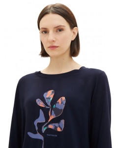 Футболка з довгими рукавами 1038161-10668 Tom Tailor M Темно-синій 1038161-10668