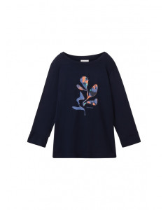 Футболка з довгими рукавами 1038161-10668 Tom Tailor M Темно-синій 1038161-10668