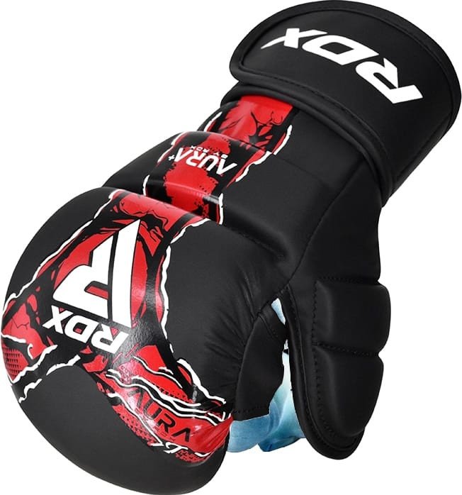 Рукавиці тренувальні RDX GRAPPLING GLOVES SHOOTER NEW AURA F17 чорний, червоний Уні XL GSR-F17BR