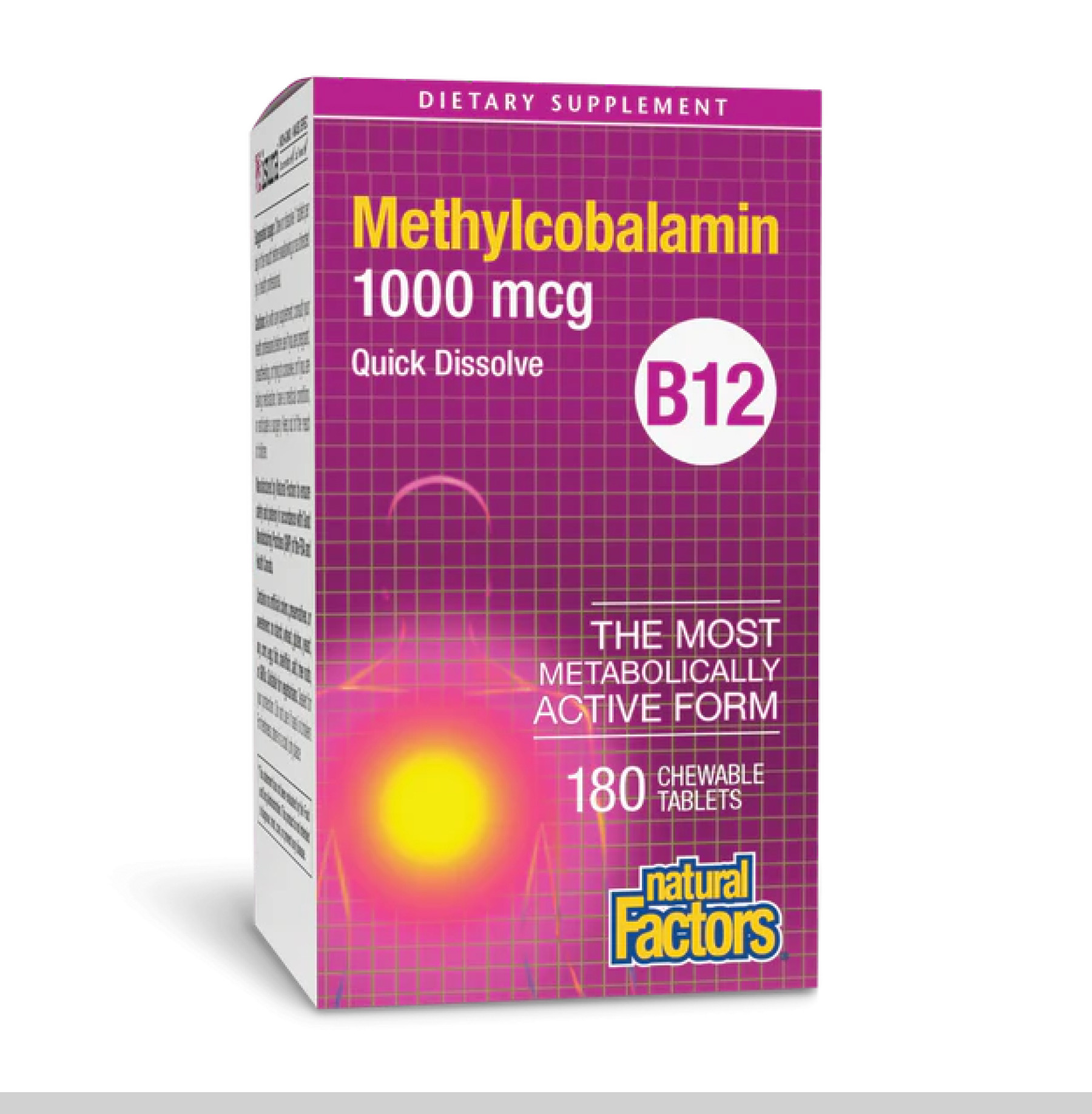 Таблетки Natural Factors B12 Methylcobalamin 1000 mcg - 180 tabs 2023-10-3807