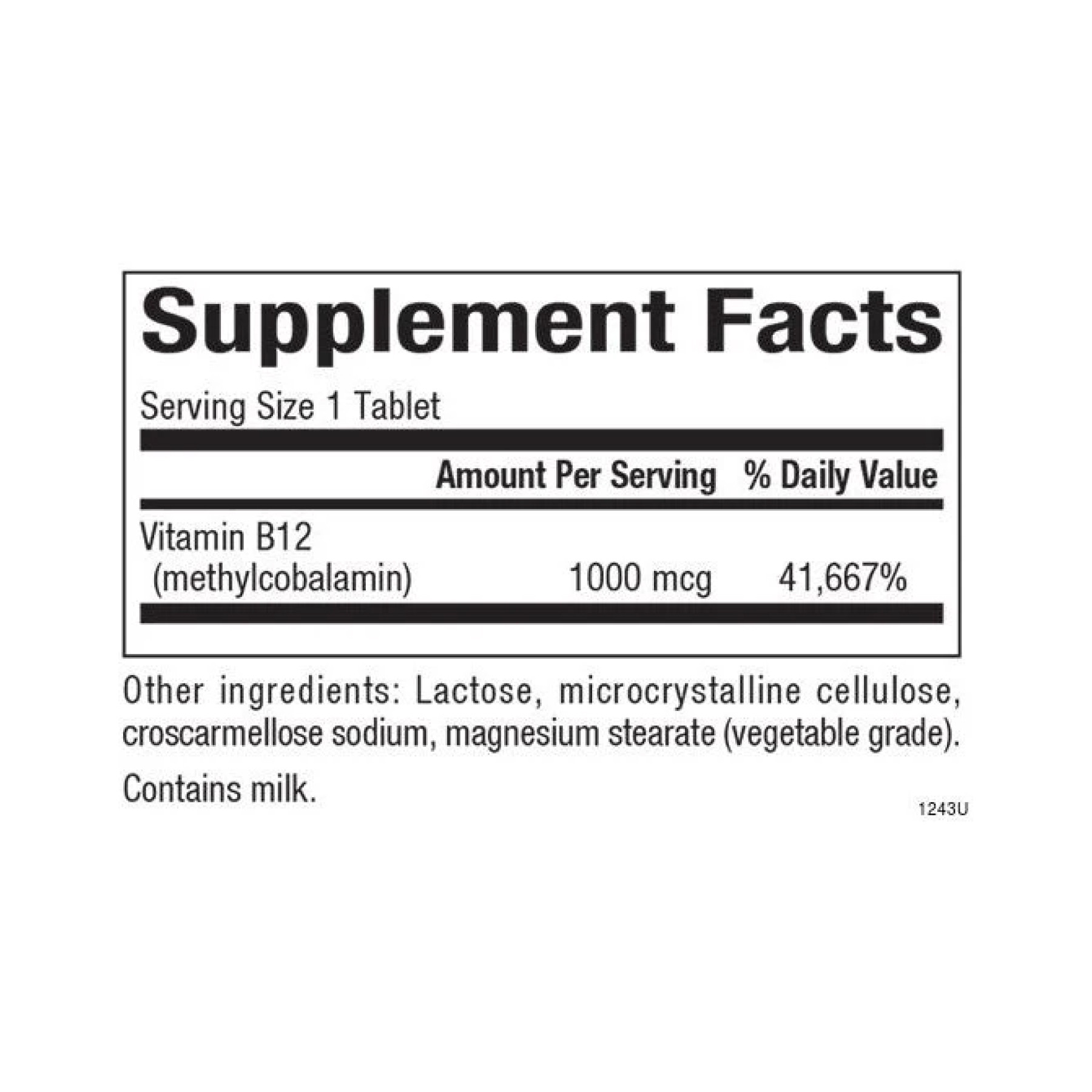 Таблетки Natural Factors B12 Methylcobalamin 1000 mcg - 180 tabs 2023-10-3807