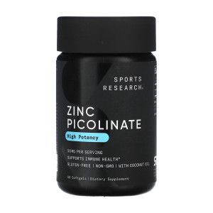 Софт гелеві капсули Sport Research Zinc Picolinate 50mg - 60 softgels 2023-10-6172