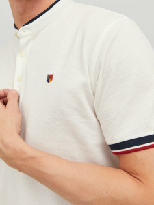 Поло JPRBLUWIN MAO POLO SS SN 12171658-Cloud Dancer-Fit:REG / WHISPER WHITE Jack&Jones L Білий 12171658-CLOUD DANCER-FIT