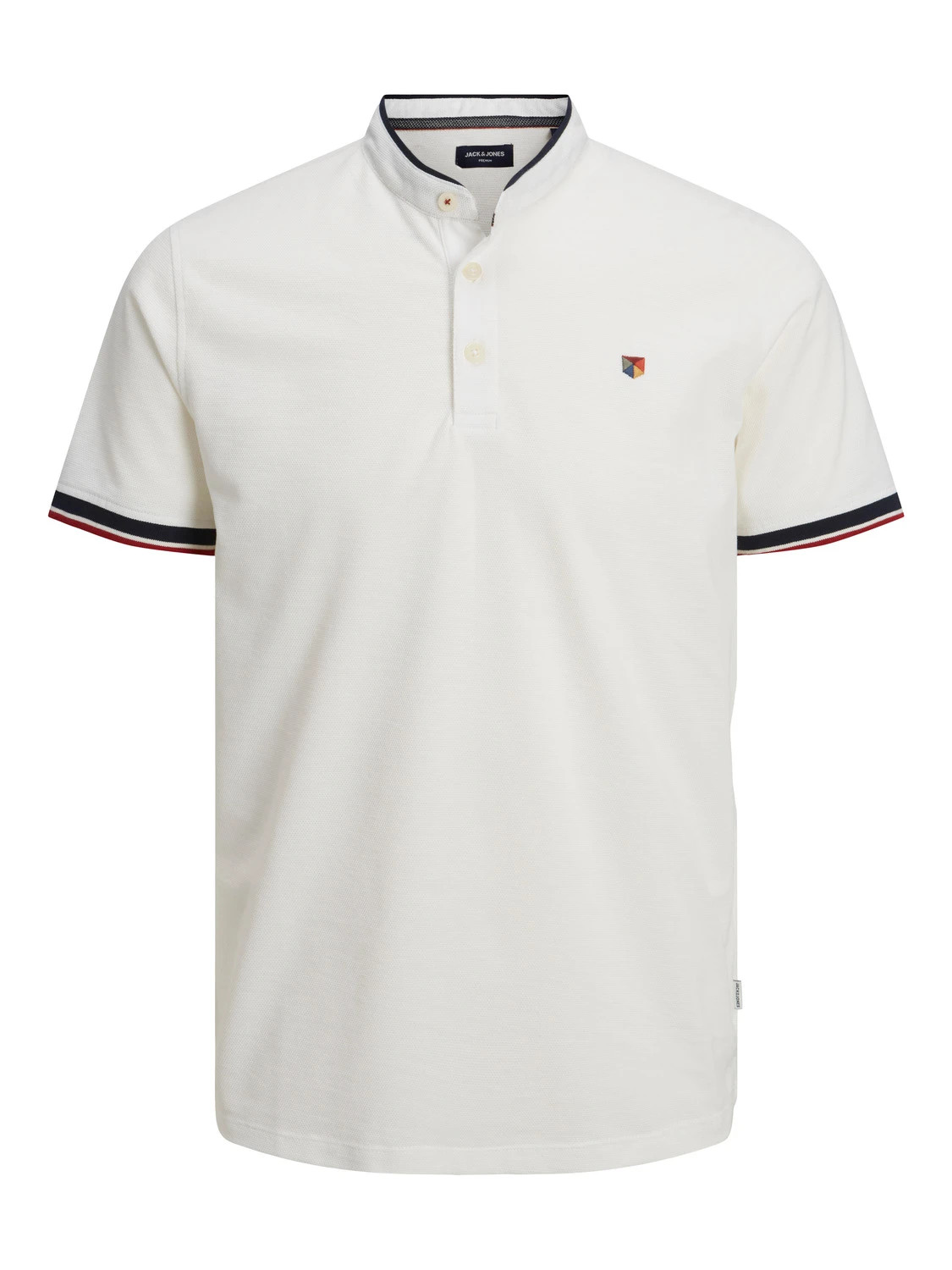 Поло JPRBLUWIN MAO POLO SS SN 12171658-Cloud Dancer-Fit:REG / WHISPER WHITE Jack&Jones L Білий 12171658-Cloud Dancer-Fit
