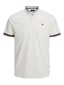 Поло JPRBLUWIN MAO POLO SS SN 12171658-Cloud Dancer-Fit:REG / WHISPER WHITE Jack&Jones L Білий 12171658-CLOUD DANCER-FIT
