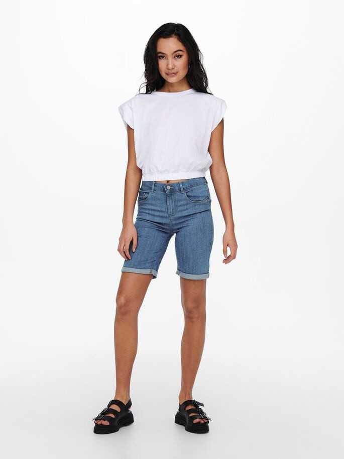 Шорти ONLRAIN LIFE MID LONG SHORTS NOOS 15176847 Medium Blue Denim ONLY L Блакитний 15176847MediumBlueDen