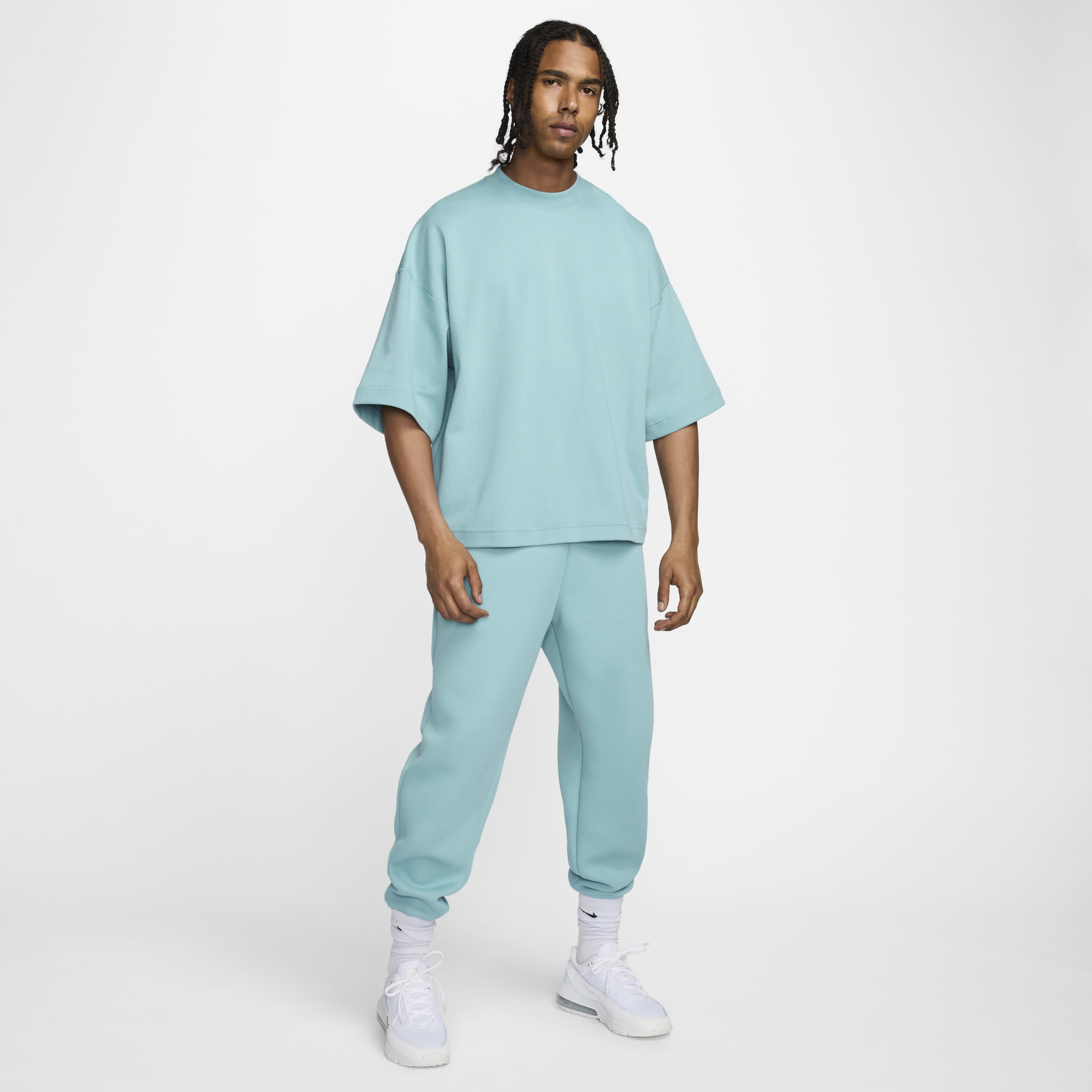 Футболка чоловіча Nike Tech Fleece Short-Sleeve Top Light Blue FZ7581-464