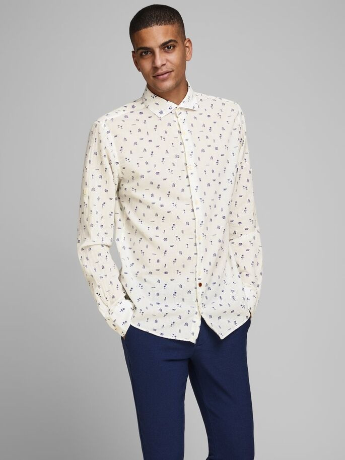 Сорочка 12170683CloudDancer Jack&Jones L Білий 12170683CloudDancer