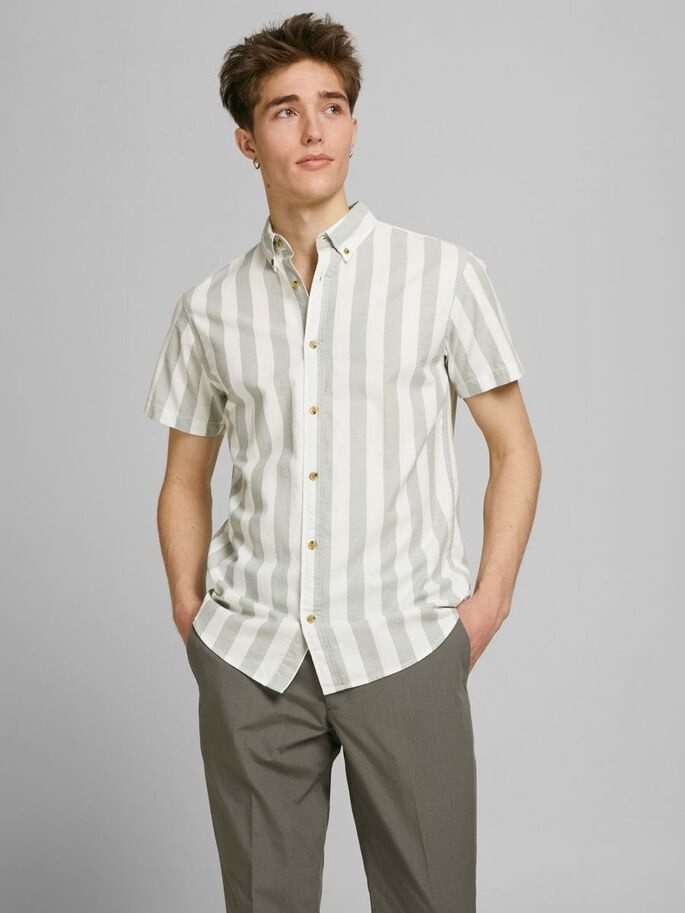 Сорочка JORTOM SHIRT SS 12187609 Sea Spray Jack&Jones S Бежевий 12187609SeaSpray