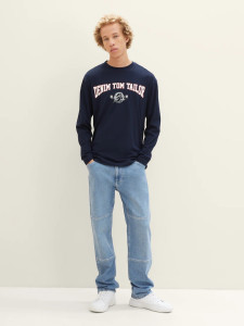 Футболка з довгими рукавами 1039792ХХ10668 Tom Tailor L Темно-синій 1039792ХХ10668