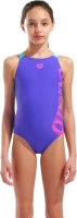 Купальник закритий для дівчат Arena GRAPHIC SWIMSUIT V BACK фіолетовий, рожевий дитячий 164 см (0104 010407-880