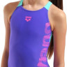 Купальник закритий для дівчат Arena GRAPHIC SWIMSUIT V BACK фіолетовий, рожевий дитячий 164 см (0104 010407-880
