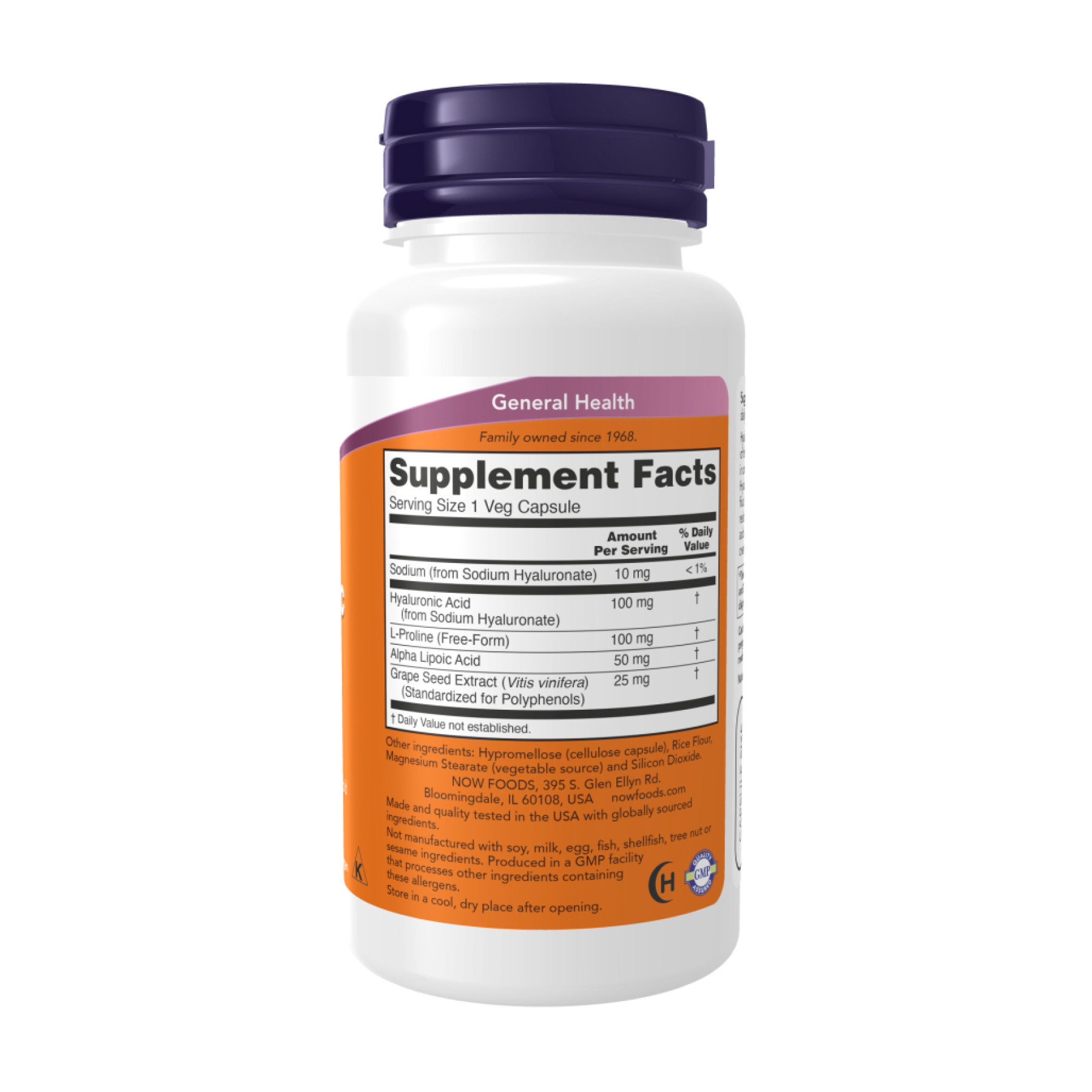 Капсули Now Foods Hyaluronic Acid Double Strength 100 mg - 120 vcaps 2023-10-2501