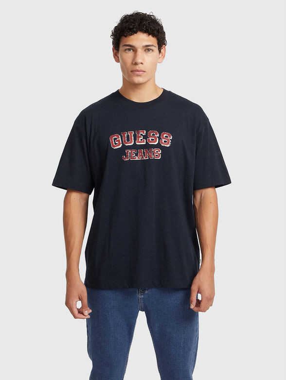 Футболка GUESS JEANS Oversized T-shirt with vintage print M4BI78K8FQ4-BLACK