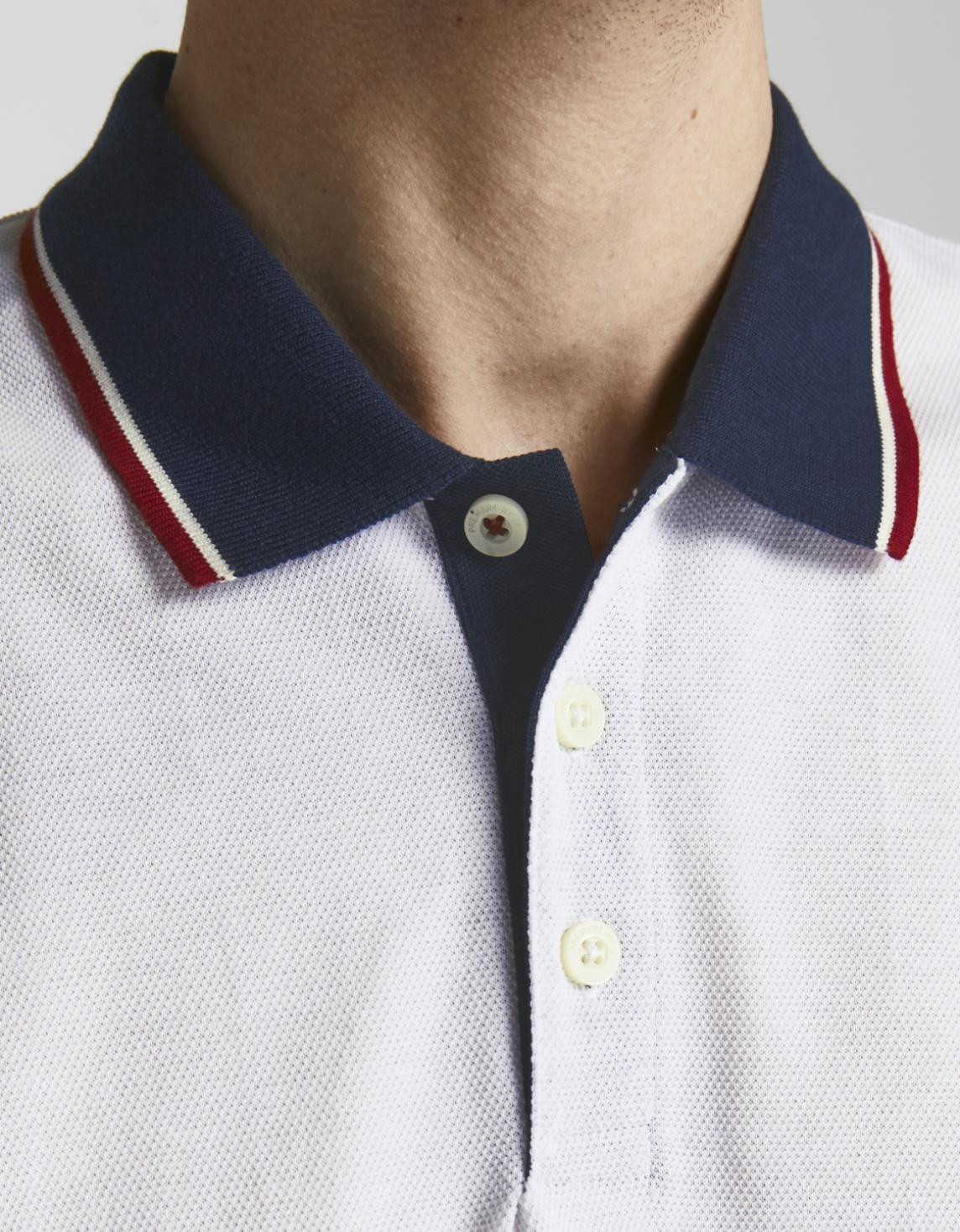Поло JPRBLUWIN POLO SS NOOS 12169064-Cloud Dancer-Fit:REG SOLID Jack&Jones L Білий 12169064-Cloud Dancer-Fit