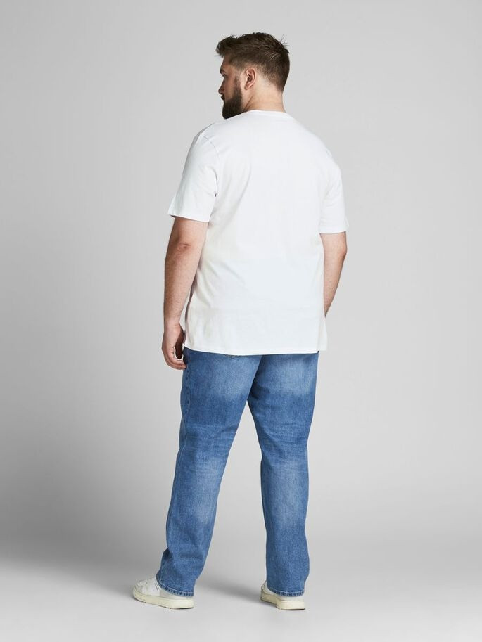 Футболка JJECORP LOGO TEE SS O-NECK NOOS PS 12158505-White-Print:PLAY Jack&Jones PLUS 2XL Білий 12158505-WHITE-PRINT:PLAY