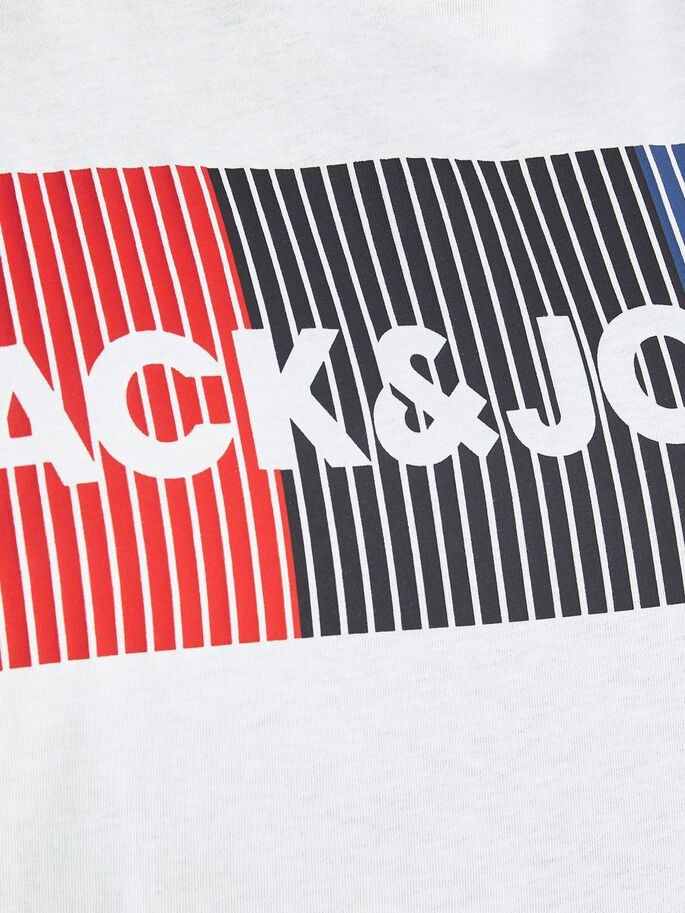 Футболка JJECORP LOGO TEE SS O-NECK NOOS PS 12158505-White-Print:PLAY Jack&Jones PLUS 2XL Білий 12158505-WHITE-PRINT:PLAY