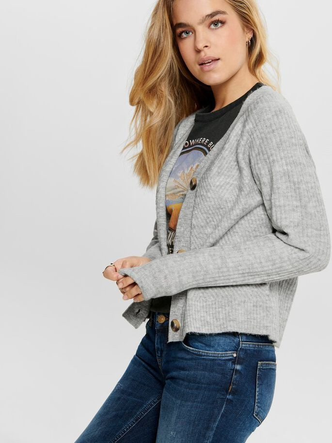 Кардиган ONLCAROL L/S CARDIGAN KNT NOOS 15196734-Light Grey Melange ONLY L Сірий 15196734-Light Grey Melan
