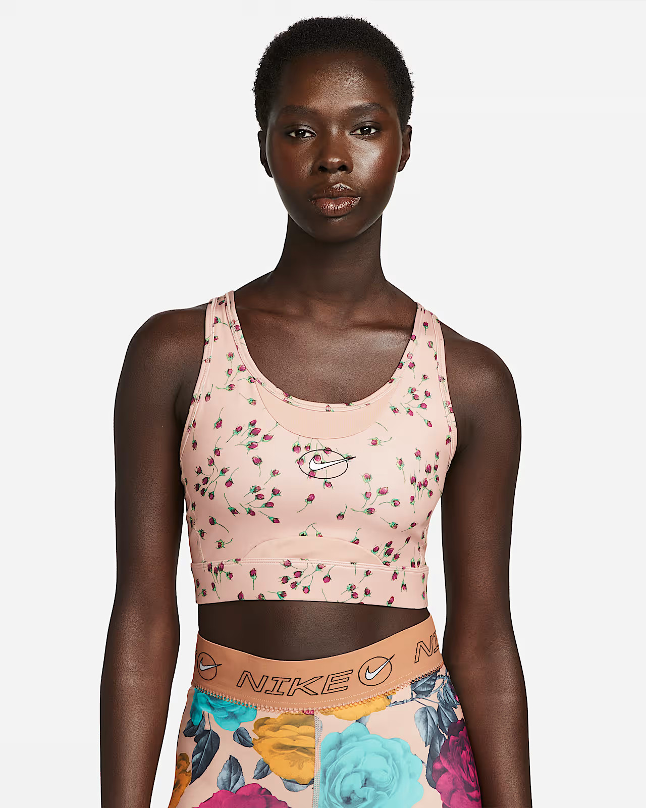 Топ жіночий Nike Dri-Fit Swoosh Icon Clash Print Peach DM0639-609