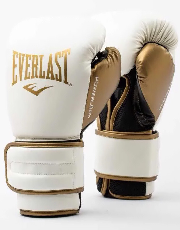 Рукавиці боксерські Everlast POWERLOCK 2R TRAINING GLOVE білий, золотий Уні 14 унцій P00003050