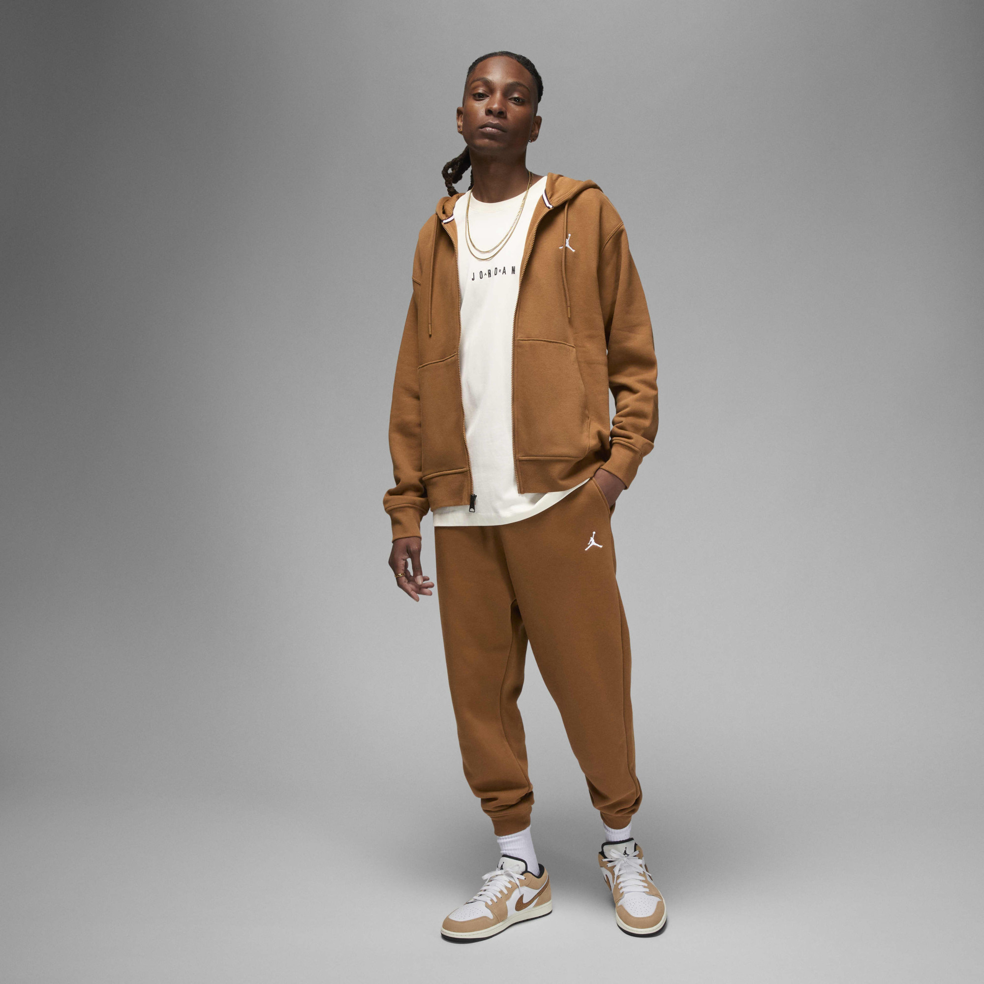 Толстовка чоловіча Air Jordan Ess Flc Fz Brown FJ7771-281