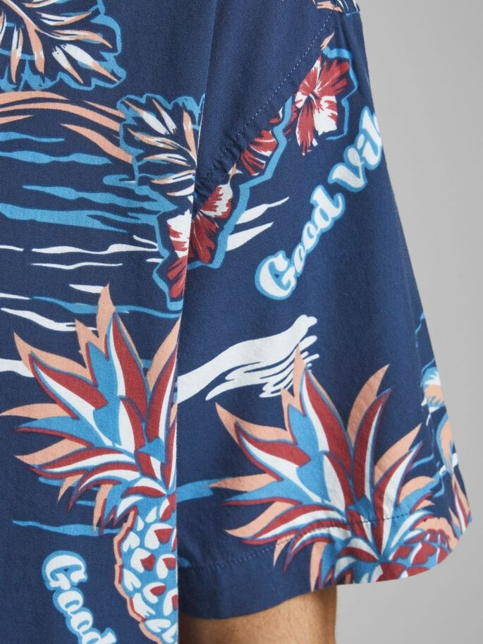 Сорочка JORTROPICANA RESORT SHIRT S/S LTN 12187956 Ensign Blue Jack&Jones L Синій 12187956EnsignBlue