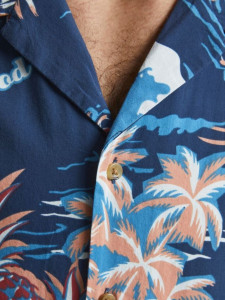 Сорочка JORTROPICANA RESORT SHIRT S/S LTN 12187956 Ensign Blue Jack&Jones L Синій 12187956ENSIGNBLUE