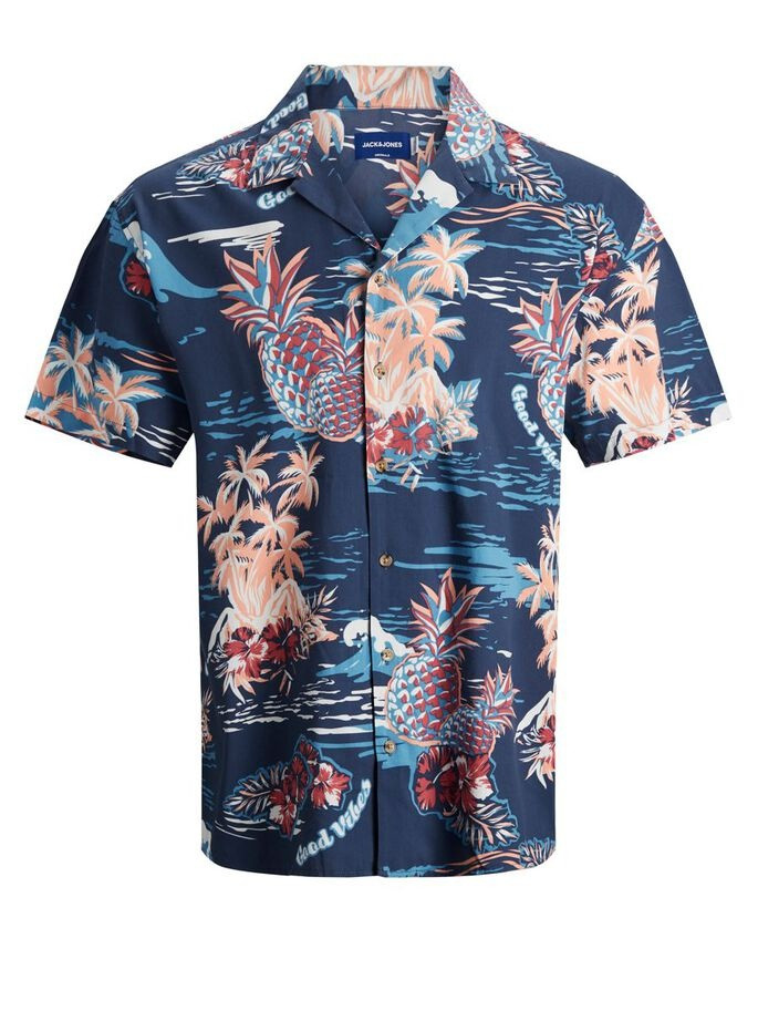 Сорочка JORTROPICANA RESORT SHIRT S/S LTN 12187956 Ensign Blue Jack&Jones L Синій 12187956EnsignBlue