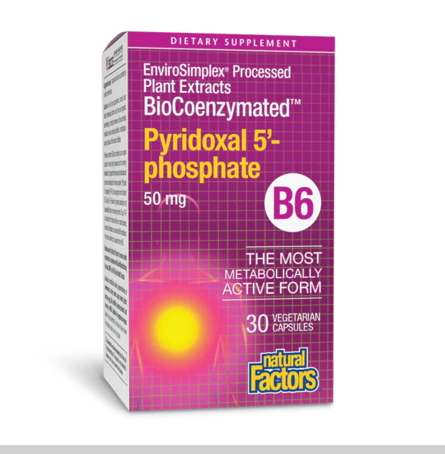 Капсули Natural Factors BioCoenzymated Pyridoxal 5'-phosphate 50mg - 30 vcaps 2023-10-3808