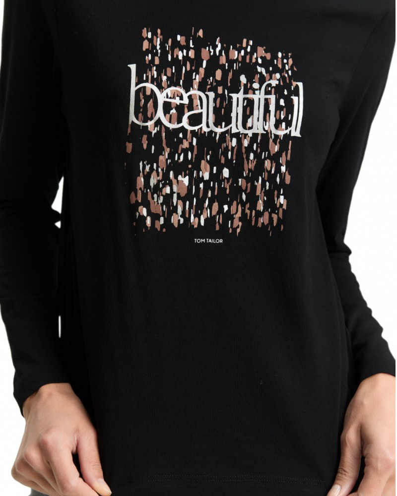 Футболка women's T-shirt 1048951-14482 Tom Tailor S Чорний 1048951-14482