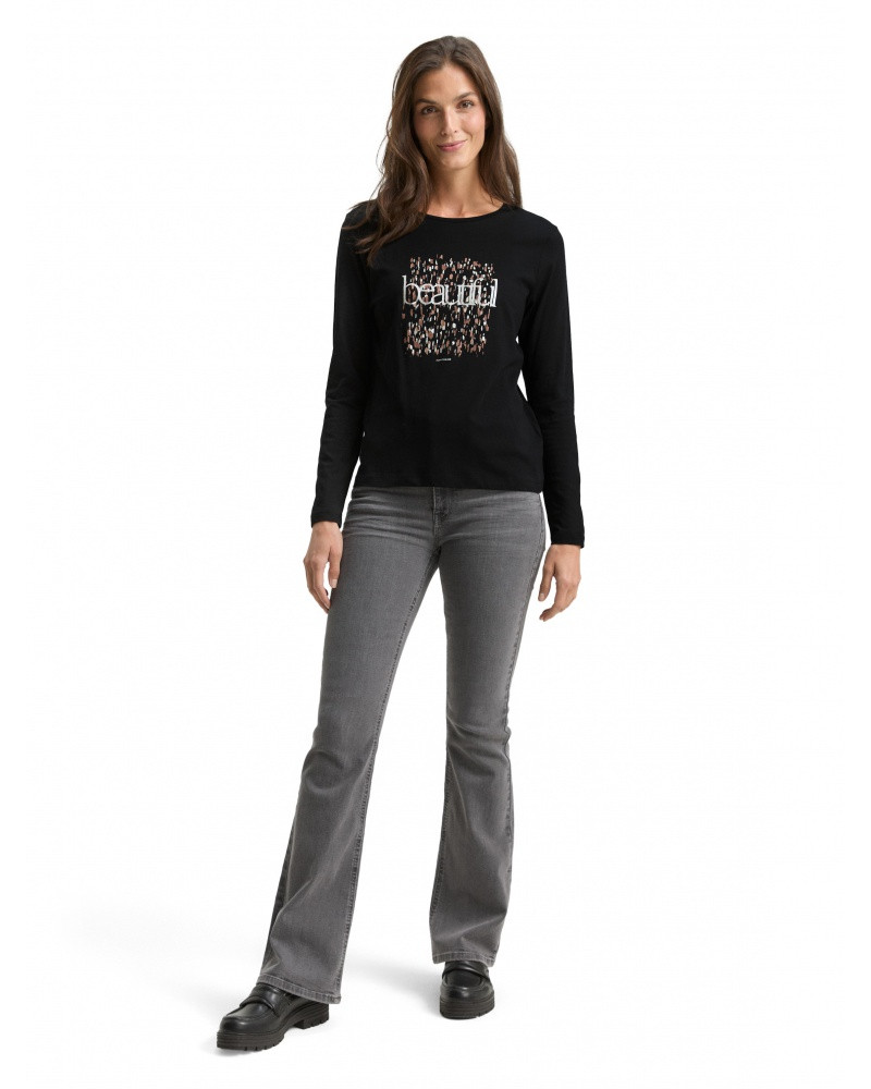 Футболка women's T-shirt 1048951-14482 Tom Tailor S Чорний 1048951-14482