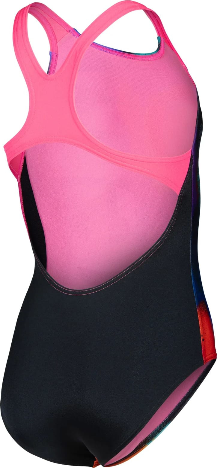 Купальник закритий для дівчат Arena SPRAY PAINT SWIMSUIT SWIM PRO чорний, синій, рожевий дитячий 164 010286-590