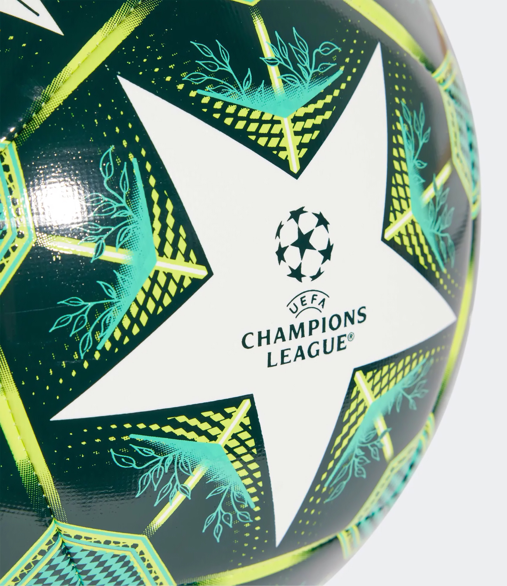 М'яч футбольний Adidas UCL TRN білий, зелений Уні 5 JH1281
