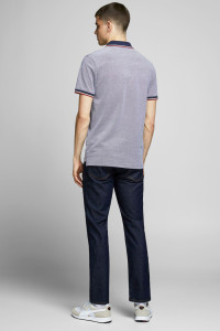 Поло JPRBLUWIN POLO SS NOOS 12169064-Mood Indigo-Fit:REG W. WHISPER WHITE Jack&Jones L Сірий 12169064-MOOD INDIGO-FIT: