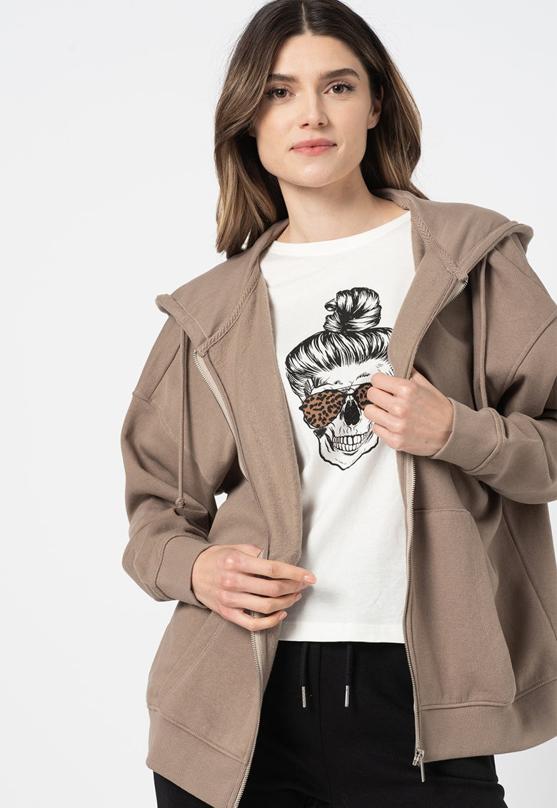 Толстовка ONLWANTED LT L/S ZIP SWEAT HOODIE SWT 15244836-Atmosphere ONLY L Коричневий 15244836-Atmosphere