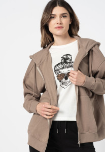 Толстовка ONLWANTED LT L/S ZIP SWEAT HOODIE SWT 15244836-Atmosphere ONLY L Коричневий 15244836-ATMOSPHERE