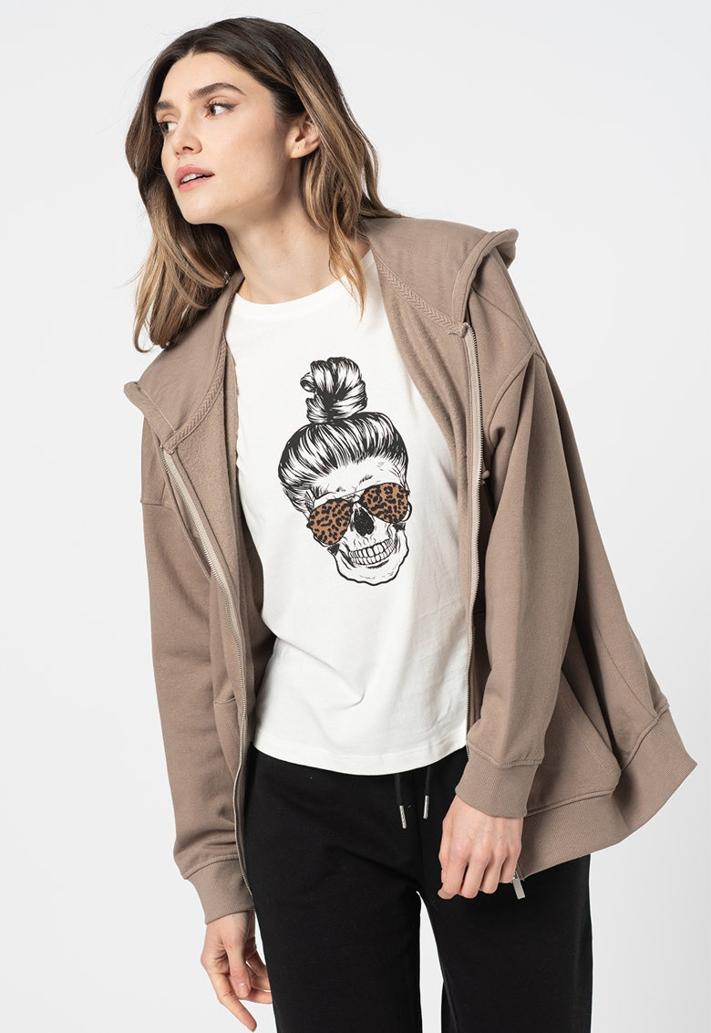 Толстовка ONLWANTED LT L/S ZIP SWEAT HOODIE SWT 15244836-Atmosphere ONLY L Коричневий 15244836-Atmosphere