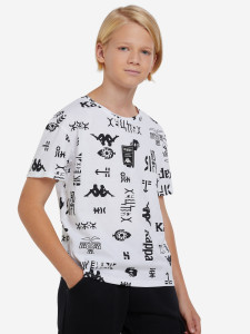 Футболка для хлопчиків 127356KAP-W1 Kappa 134-140 (140) Білий 127356KAP-W1