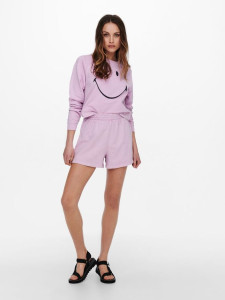 Шорти ONLSMILEY LIFE SHORTS SWT 15232827 Orchid Bloom-SMILEY ONLY L Бузковий 15232827ORCHIDBLOOM-SMILE