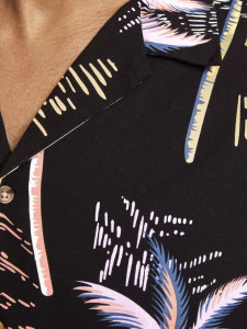 Сорочка JORTROPICANA RESORT SHIRT S/S LTN 12187956 Tap Shoe Jack&Jones XL Чорний 12187956TAPSHOE