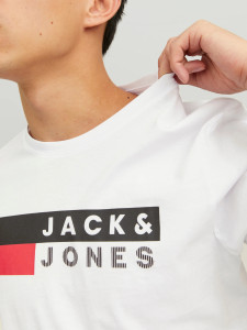 Футболка JJECORP LOGO TEE SS O-NECK NOOS 12151955-White-Detail:Play 4 Jack&Jones L Білий 12151955-WHITE-DETAIL:PLA