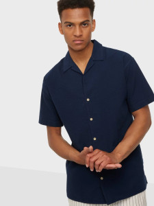 Сорочка JORWAVY SHIRT SS 12187608 Navy Blazer Jack&Jones L Темно-синій 12187608NAVYBLAZER