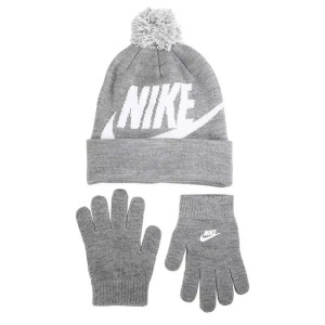 Шапка Nike Kids Dark Grey Heather Swoosh Beanie & Gloves Set 9A2695-042